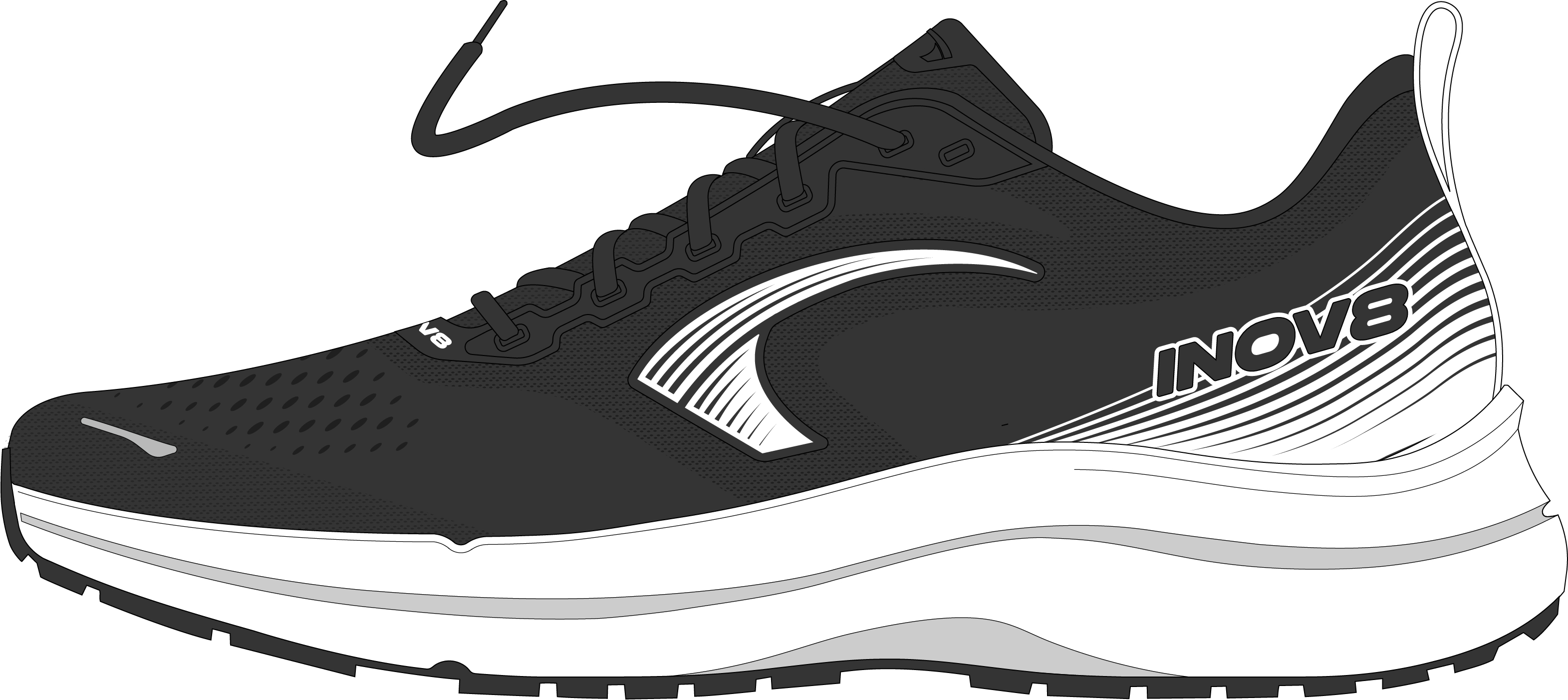 Image Inov8  Roadfly Max  Homme NOIR/BLANC M12